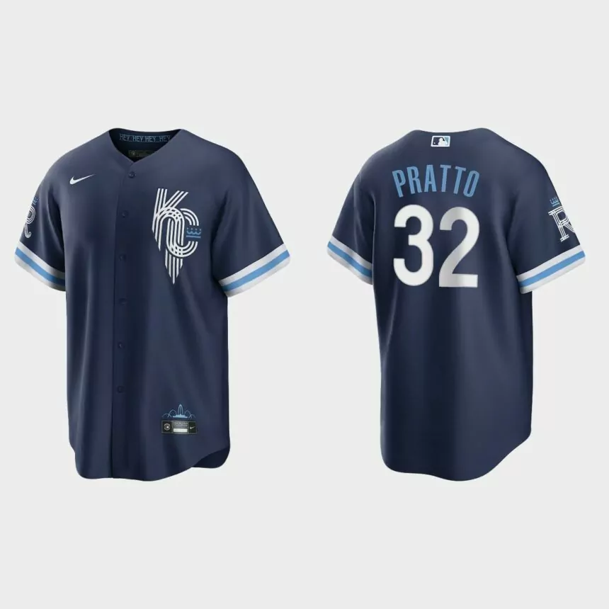 Kansas City Royals Nick Pratto 2022 City Connect Replica Jersey – Navy