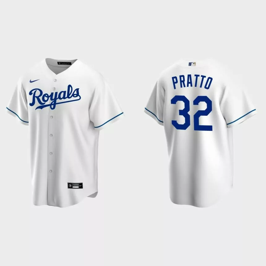 Kansas City Royals Nick Pratto Replica Home Jersey – White