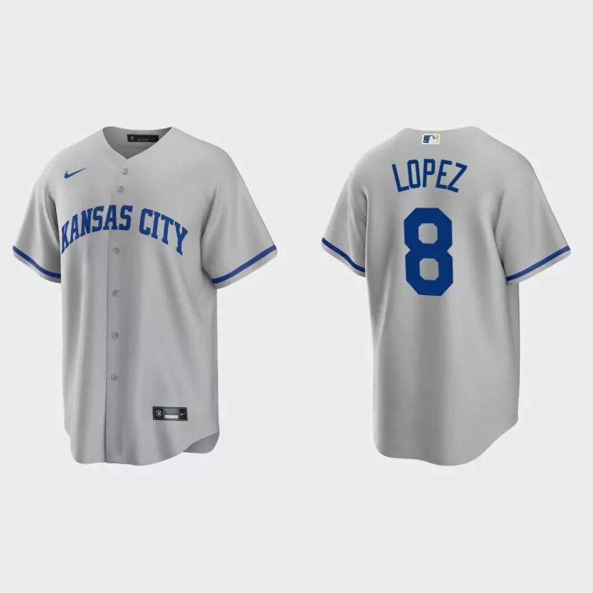 Kansas City Royals Nicky Lopez Replica Road Jersey – Gray