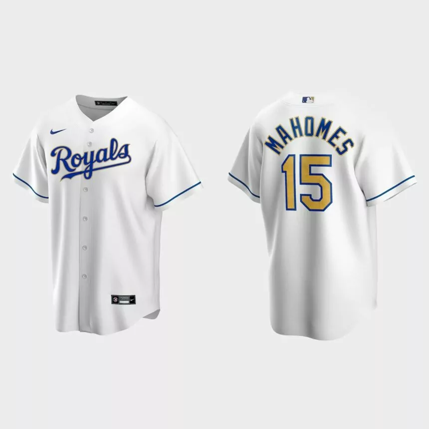 Kansas City Royals Patrick Mahomes Replica Home Jersey – White
