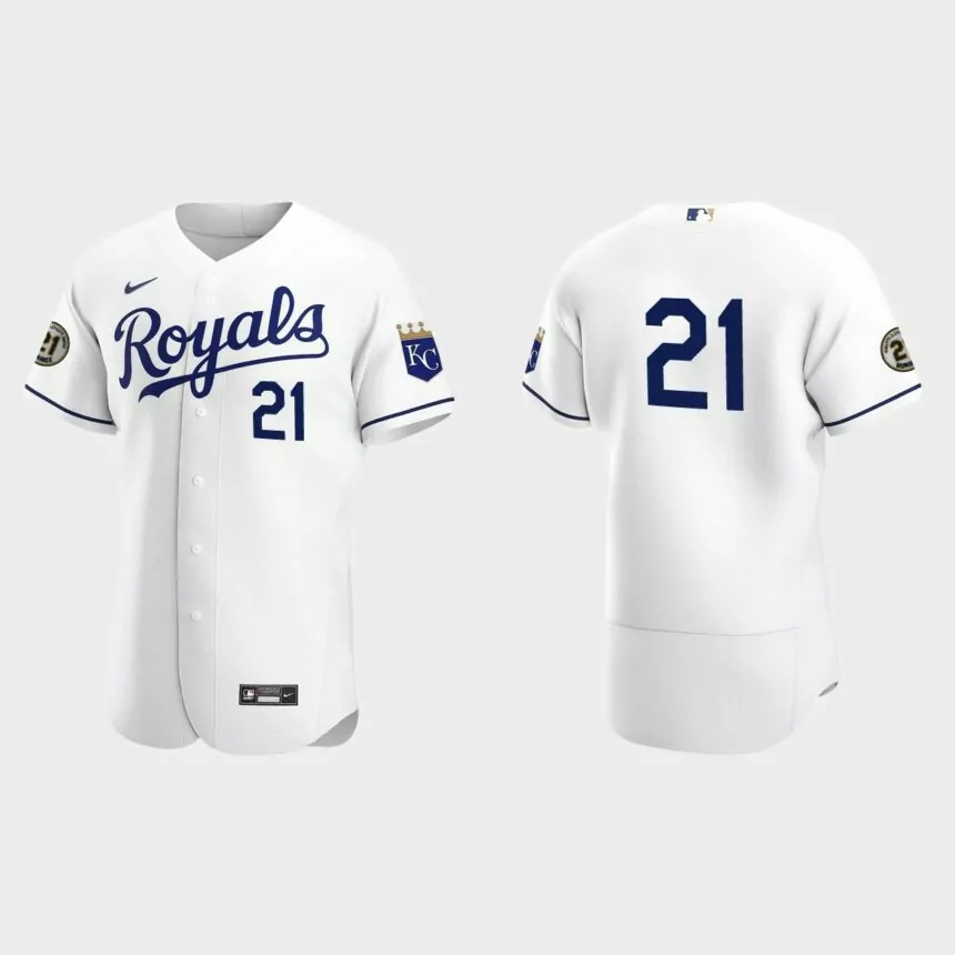 Kansas City Royals Roberto Clemente Day Authentic Jersey – White