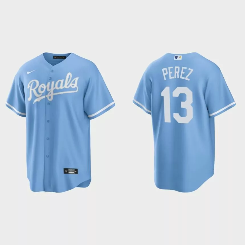 Kansas City Royals Salvador Perez Replica Alternate Jersey – Blue