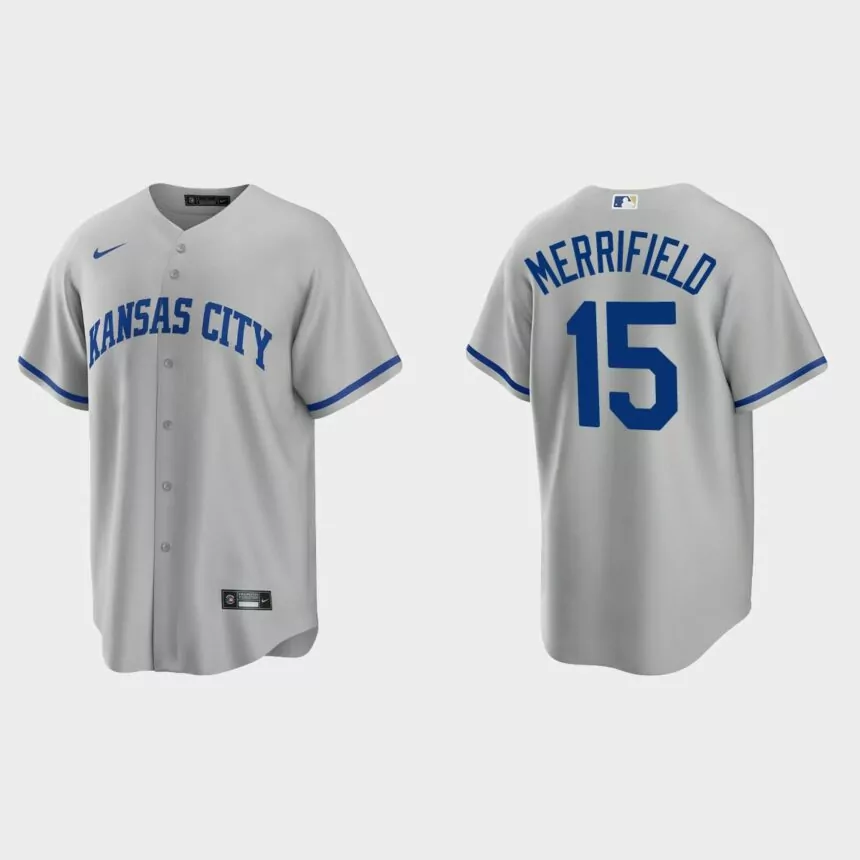 Kansas City Royals Whit Merrifield Replica Road Jersey – Gray