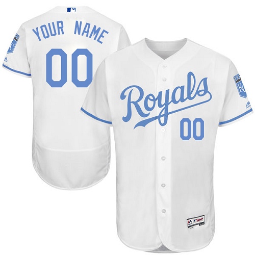 Kansas City Royals White Father's Day Flexbase Men's Customized Jersey