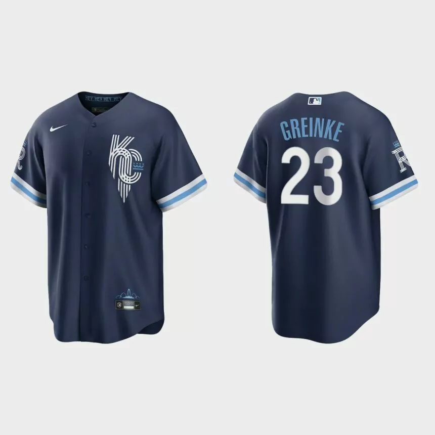 Kansas City Royals Zack Greinke 2022 City Connect Replica Jersey – Navy