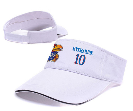 Kansas Jayhawks 10 Sviatoslav Mykhailiuk White College Basketball Adjustable Visor