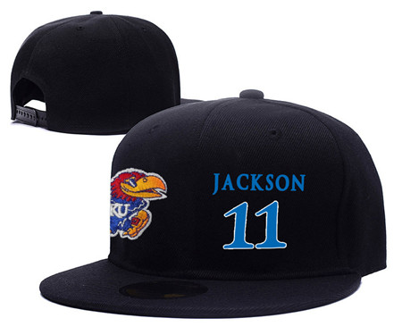 Kansas Jayhawks 11 Josh Jackson Black College Basketball Adjustable Hat