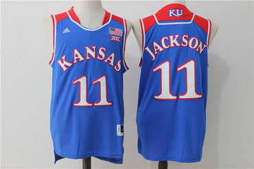 Kansas Jayhawks 11 Josh Jackson Blue College Basketball Jersey