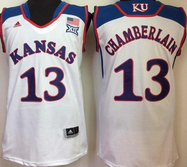 Kansas Jayhawks 13 Wilt Chamverlain White College Basketball Jersey