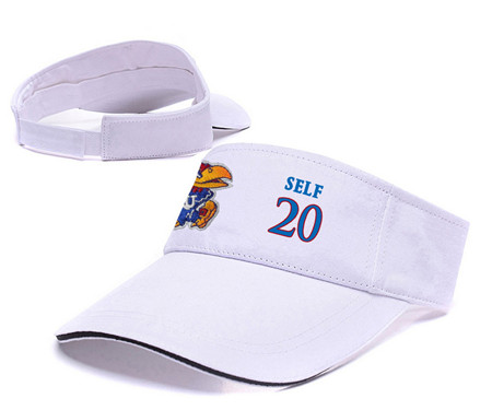 Kansas Jayhawks 20 Tyler Self White College Basketball Adjustable Visor