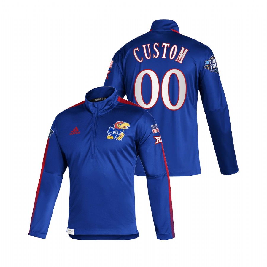 Kansas Jayhawks 2022 March Madness Final Four Custom Sideline Jacket Men Royal