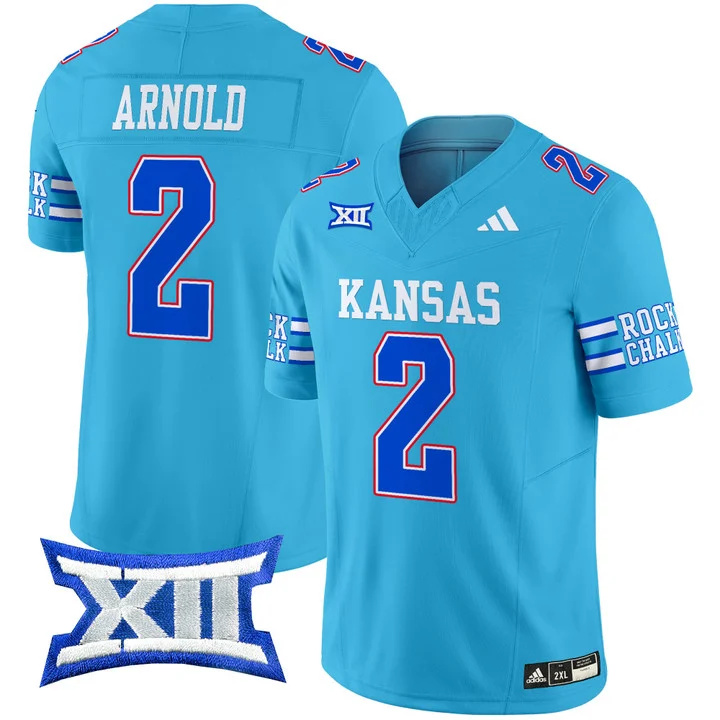 Kansas Jayhawks 2024   Football Jersey - All Stitched OLD KU #2 LAWRENCE ARNOLD