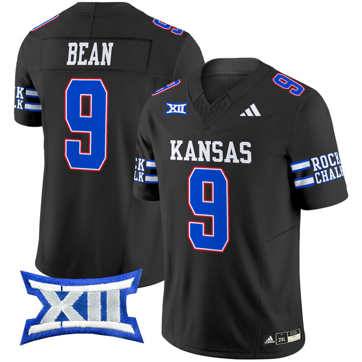 Kansas Jayhawks 2024 Vapor Limited Football Jersey - All Stitched BLACK #9 JASON BEAN