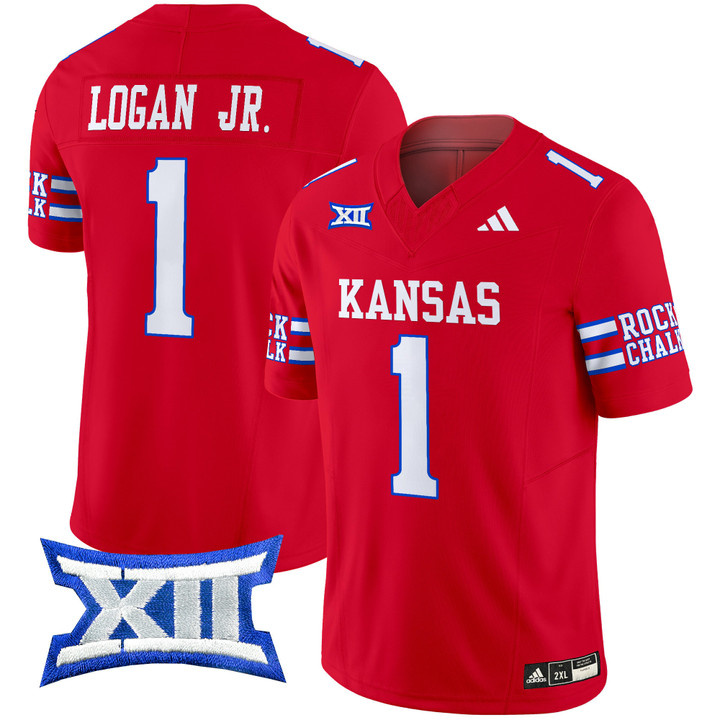 Kansas Jayhawks 2024 Vapor Limited Football Jersey - All Stitched RED #1 KENNY LOGAN JR.