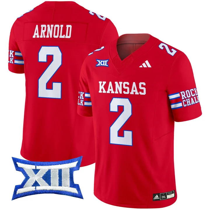 Kansas Jayhawks 2024 Vapor Limited Football Jersey - All Stitched RED #2 LAWRENCE ARNOLD
