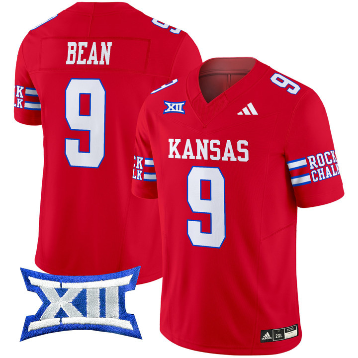 Kansas Jayhawks 2024 Vapor Limited Football Jersey - All Stitched RED #9 JASON BEAN