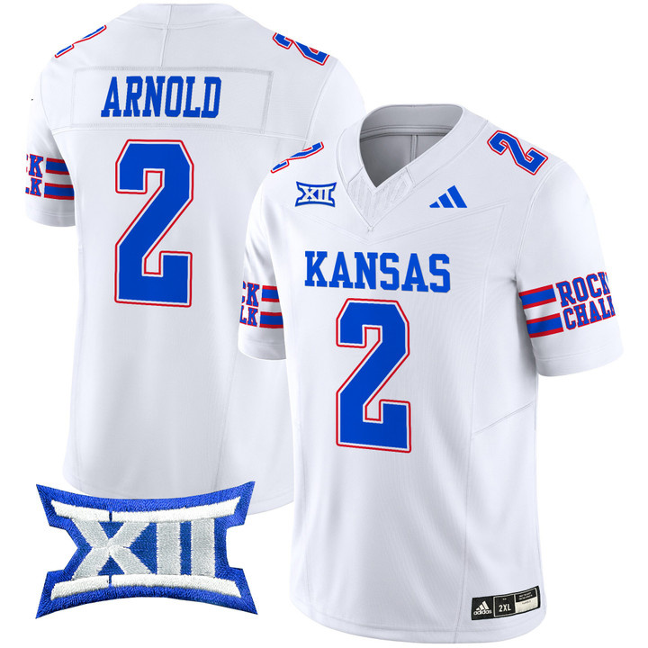 Kansas Jayhawks 2024 Vapor Limited Football Jersey - All Stitched WHITE #2 LAWRENCE ARNOLD