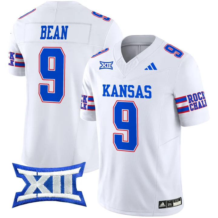 Kansas Jayhawks 2024 Vapor Limited Football Jersey - All Stitched WHITE #9 JASON BEAN