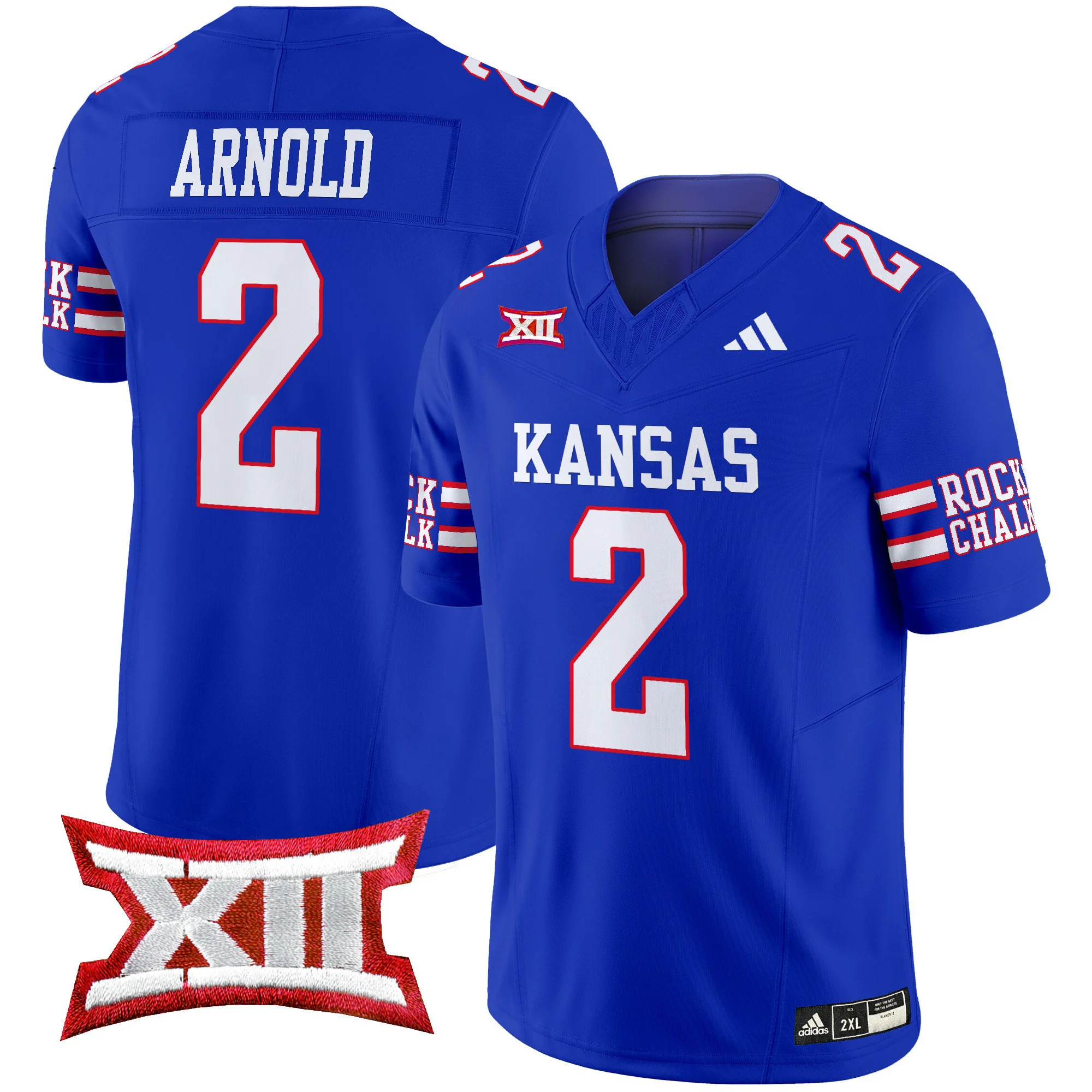 Kansas Jayhawks 2024 Vapor Limited Football Jersey - All Stitched blue #2 LAWRENCE ARNOLD