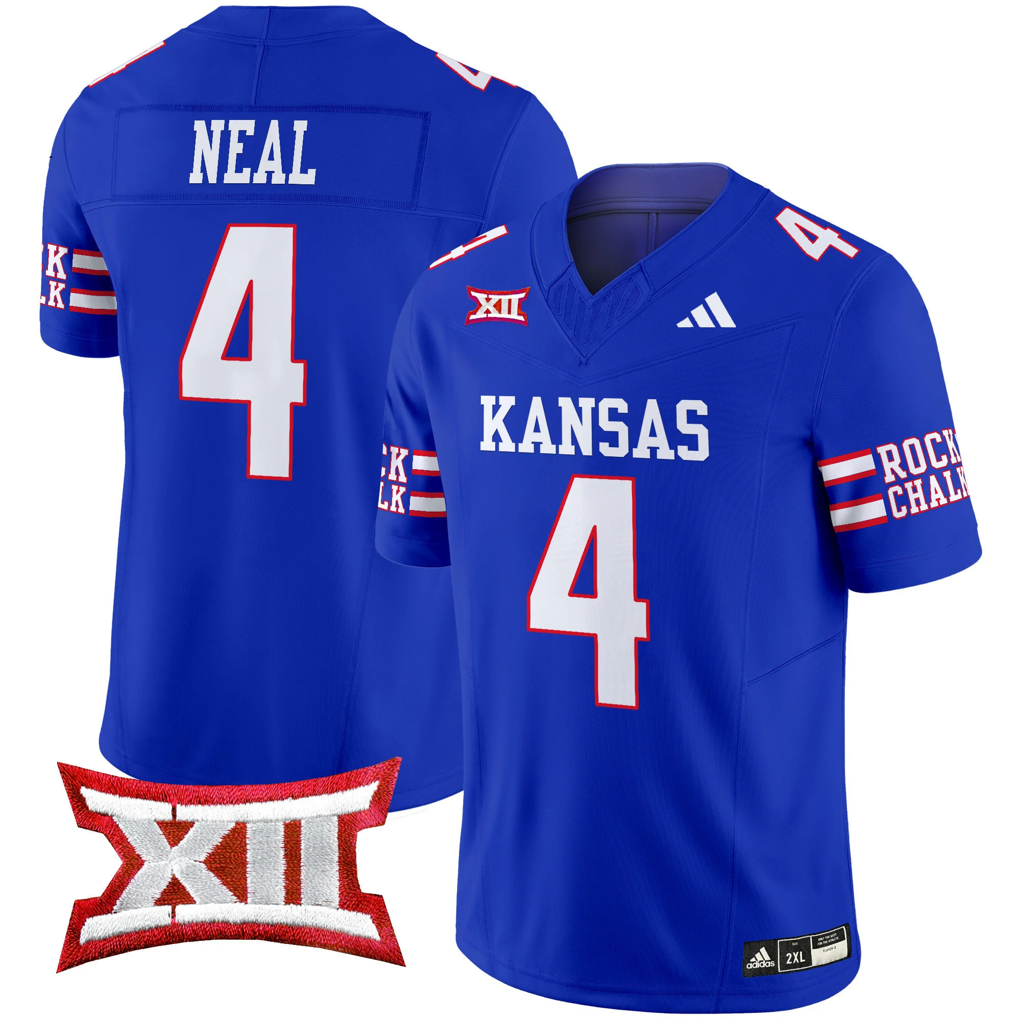 Kansas Jayhawks 2024 Vapor Limited Football Jersey - All Stitched blue #4 DEVIN NEAL
