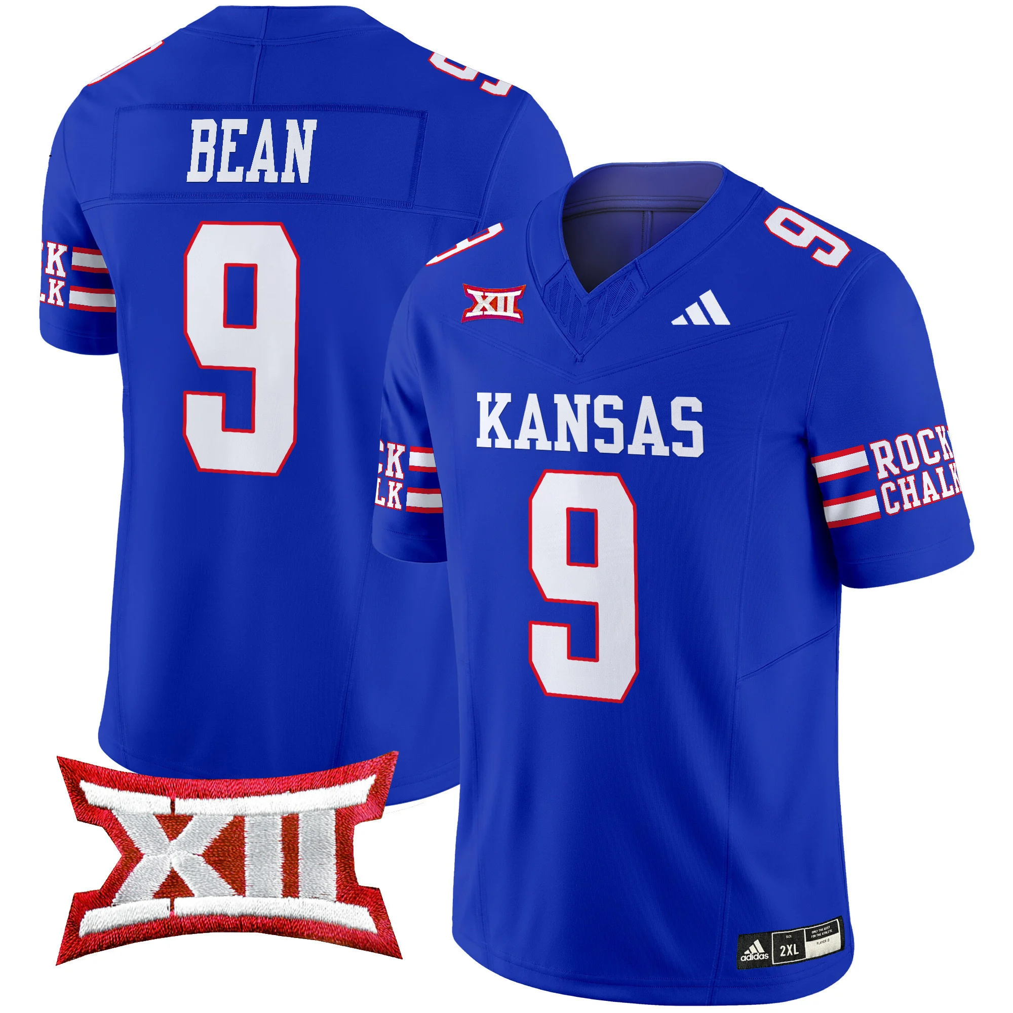 Kansas Jayhawks 2024 Vapor Limited Football Jersey - All Stitched blue #9 JASON BEAN