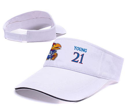 Kansas Jayhawks 21 Clay Young White College Basketball Adjustable Visor
