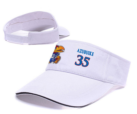 Kansas Jayhawks 35 White College Basketball Adjustable Visor