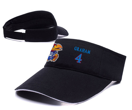 Kansas Jayhawks 4 Devonte' Graham Black College Basketball Adjustable Visor