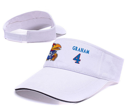 Kansas Jayhawks 4 Devonte' Graham White Black College Basketball Adjustable Visor
