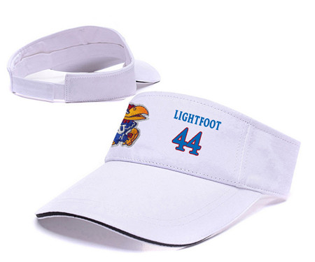Kansas Jayhawks 44 Mitch Lightfoot White College Basketball Adjustable Visor