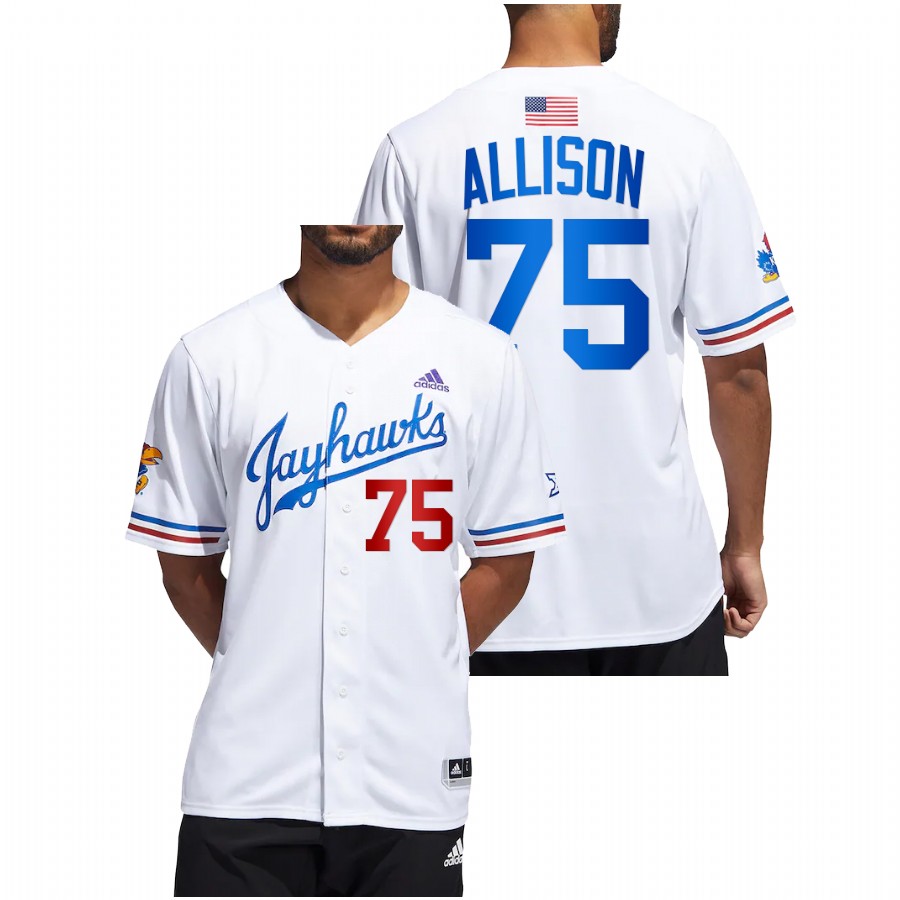Kansas Jayhawks Bob Allison Men White College Baseball 3x All-Star Jersey