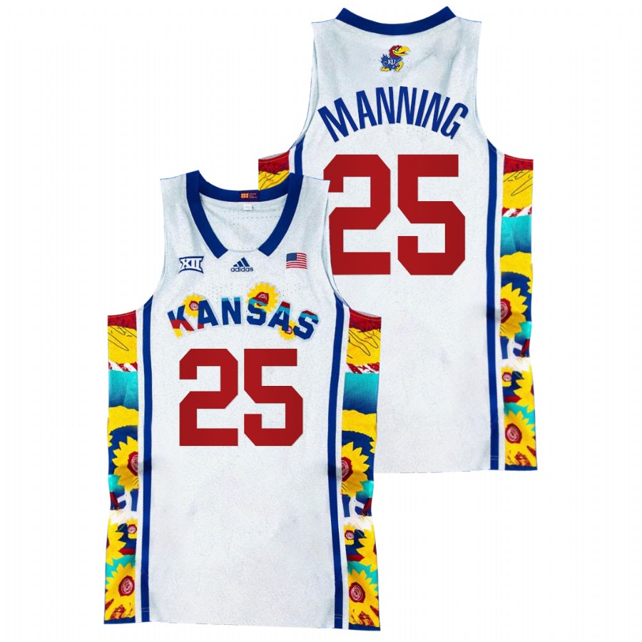 Kansas Jayhawks Danny Manning Sunflower Showdown White Basketball Jersey Men