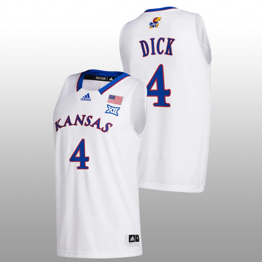 Kansas Jayhawks Gradey Dick College Basketball White Jersey Men