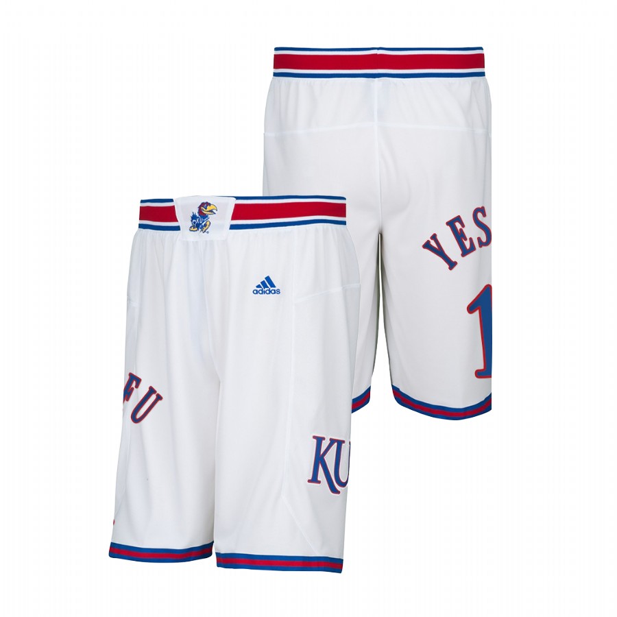 Kansas Jayhawks Joseph Yesufu White Men College Basketball Shorts