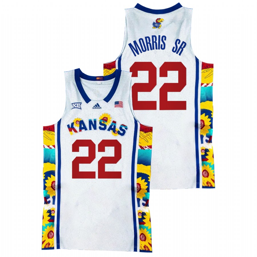 Kansas Jayhawks Marcus Morris Sr. Sunflower Showdown White Basketball Jersey Men
