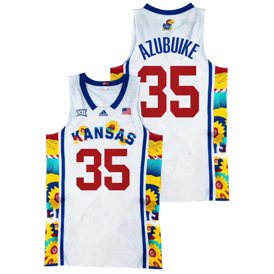 Kansas Jayhawks Udoka Azubuike Sunflower Showdown White Basketball Jersey Men