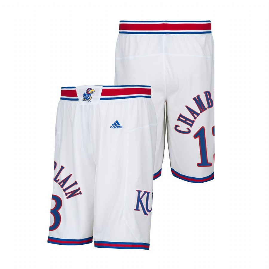Kansas Jayhawks Wilt Chamberlain White Men College Basketball Alumni Shorts