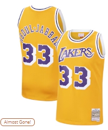 Kareem Abdul-Jabbar Los Angeles Lakers Mitchell & Ness Hardwood Classics Swingman Jersey - Gold