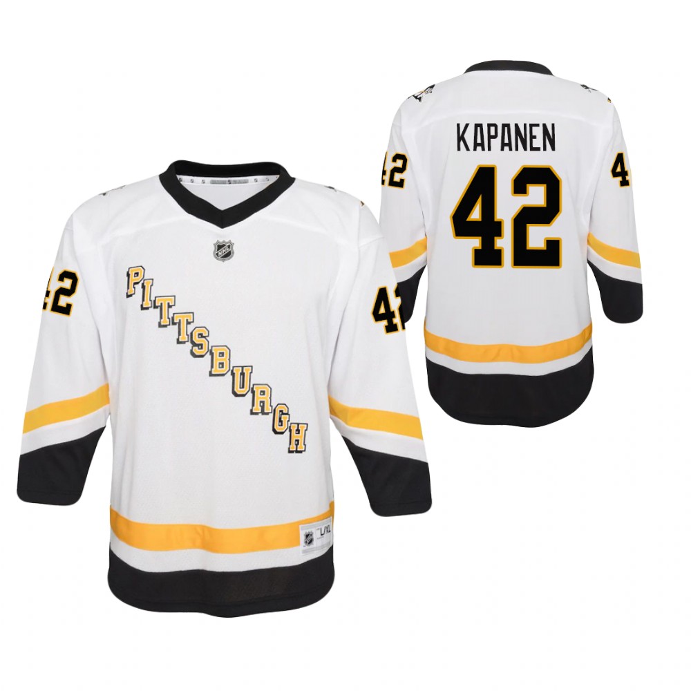 Kasperi Kapanen Pittsburgh Penguins 2021 Reverse Retro White Youth Jersey Replica
