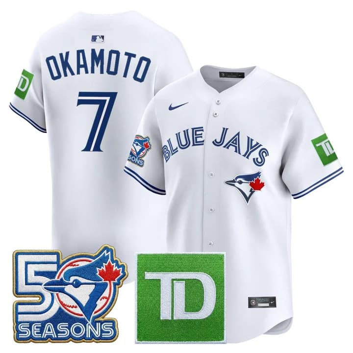Kazuma Okamoto #7 Toronto Blue Jays White Jersey - All Stitched