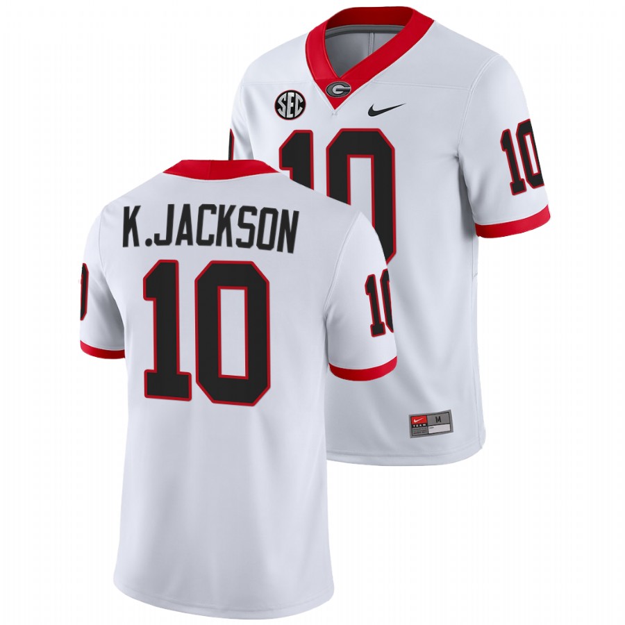 Kearis Jackson Georgia Bulldogs White 2022 Block Number Font Football Jersey