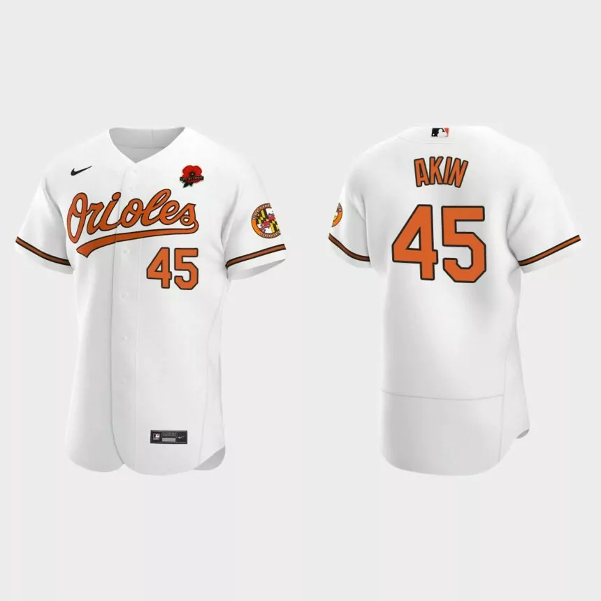 Keegan Akin Baltimore Orioles 2021 Memorial Day Authentic Jersey – White