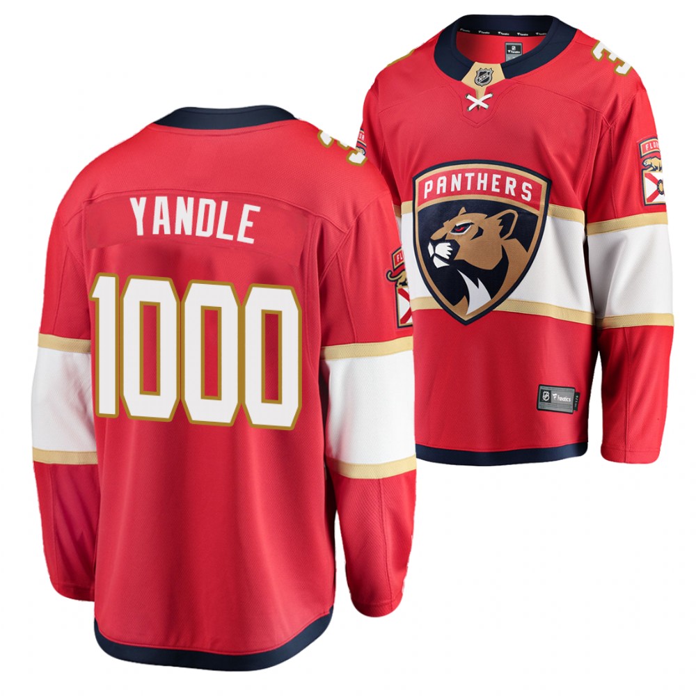 Keith yandle 1000 Career Games Red Panthers #3 Jersey Special Edition