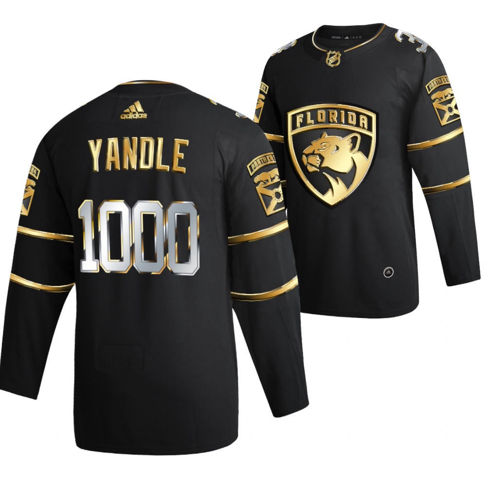 Keith yandle Florida Panthers Black 1000-game Milestone Jersey Authentic Golden Edition
