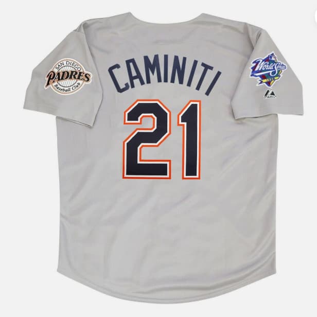 Ken Caminiti San Diego Padres 1998 World Series Grey Road Jersey