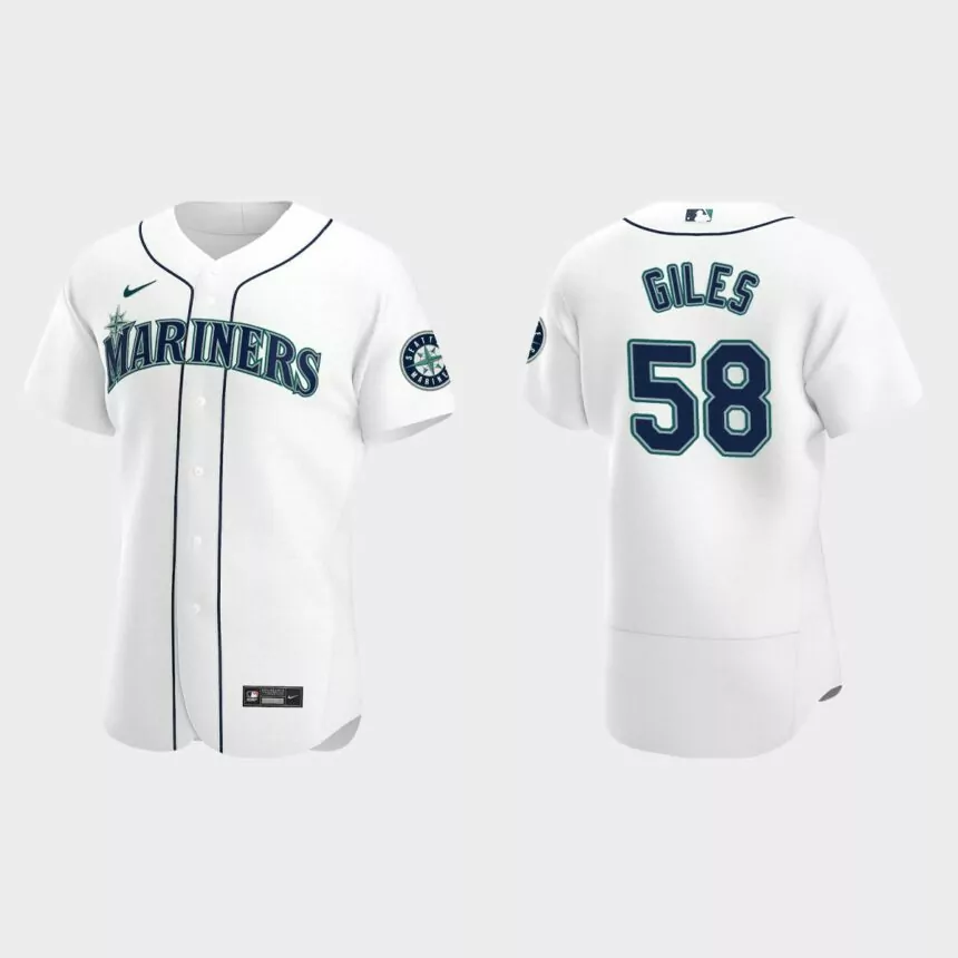 Ken Giles #58 Seattle Mariners Authentic Home Jersey – White