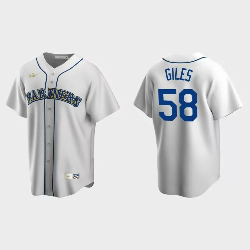 Ken Giles #58 Seattle Mariners Cooperstown Collection Home Jersey – White