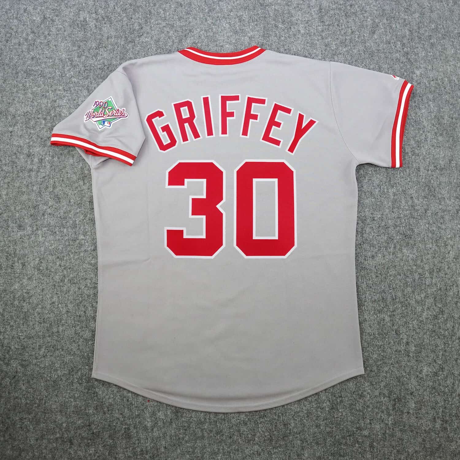 Ken Griffey Sr 1990 Cincinnati Reds World Series Men's Grey Cooperstown Jersey