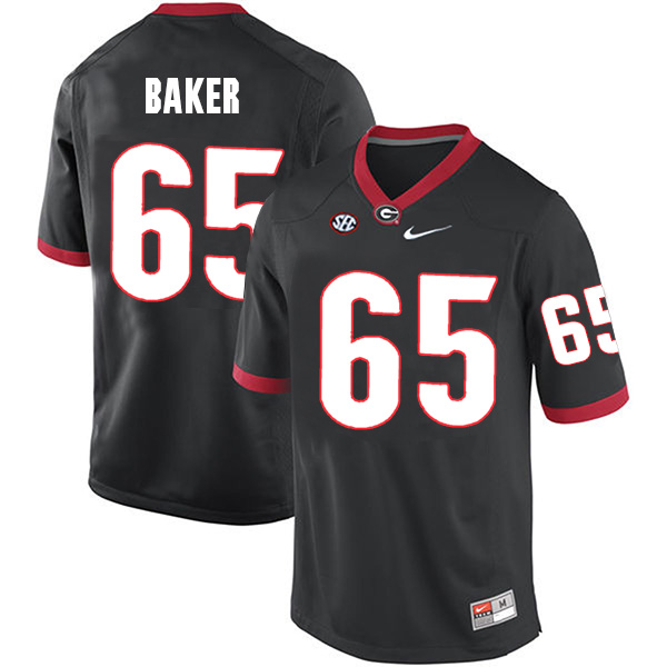 Kendall Baker Georgia Bulldogs Men's Jersey - #65 NCAA Black Limited Home