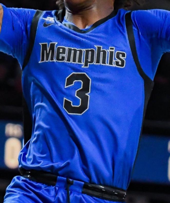 Kendric Davis #3 Memphis Tigers Blue Jersey Copper College Basketball Praise To Heaven